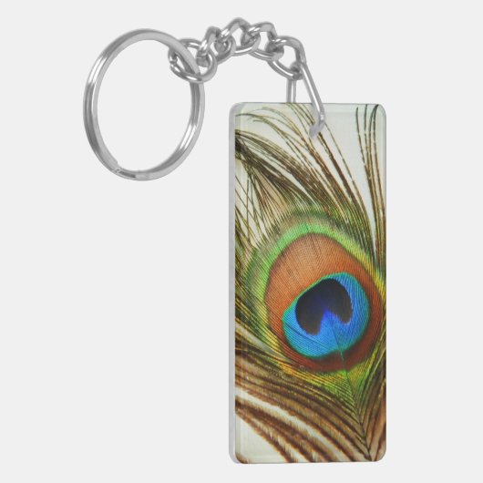 Peacock Feather Photo Sleutelhanger (Voorkant Links)