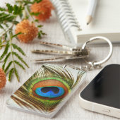 Peacock Feather Photo Sleutelhanger (Voorkant Rechts)