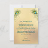 Peacock Feather Photo Wedding Thank You Card Bedankkaart (Achterkant)