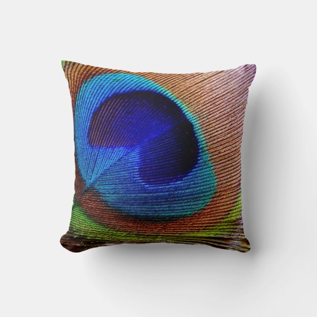 Peacock Feather Pillow Kussen (Voorkant)