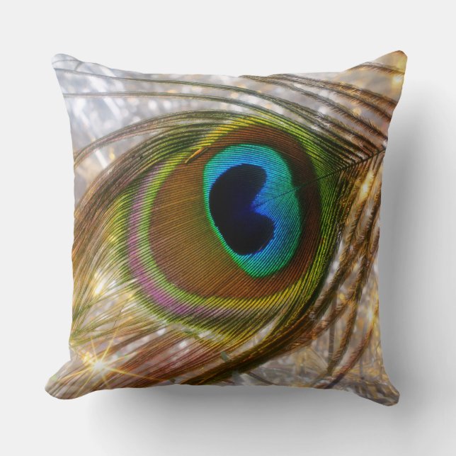 Peacock Feather Pillow Kussen (Voorkant)
