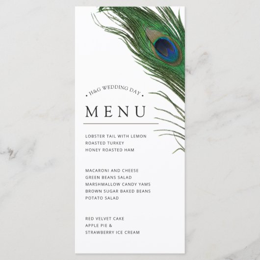 Peacock Feather Poise | Menu Dinner (Voorkant)