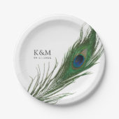 Peacock Feather Poise | Weddenschap Papieren Bordje (Voorkant)
