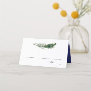 Peacock Feather Poise Weddenschap Plaatskaartje