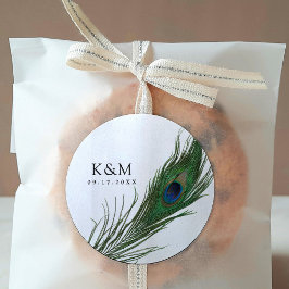 Peacock Feather Poise | Weddenschap Ronde Sticker