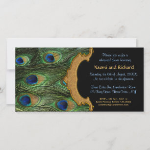 Peacock Feather Rehearsal Dinner Invitation