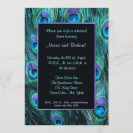 Peacock Feather Rehearsal Dinner Invitation Kaart