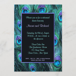 Peacock Feather Rehearsal Dinner Invitation Kaart