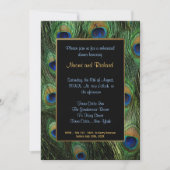 Peacock Feather Rehearsal Dinner Invitation Kaart (Voorkant)
