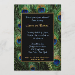 Peacock Feather Rehearsal Dinner Invitation Kaart