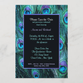 Peacock Feather Rehearsal Dinner Invitation Save The Date