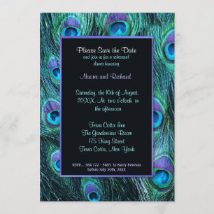 Peacock Feather Rehearsal Dinner Invitation Save The Date