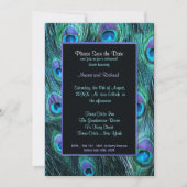 Peacock Feather Rehearsal Dinner Invitation Save The Date (Voorkant)
