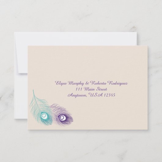 Peacock Feather Response Kaart (Achterkant)