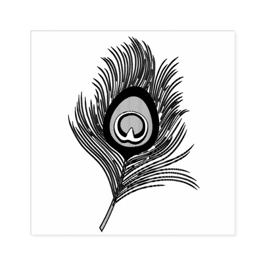 Peacock Feather Rubberstempel (Afrduk)