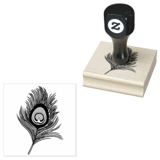 Peacock Feather Rubberstempel (Gestempeld)