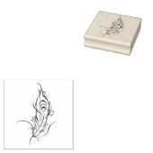 Peacock Feather Rubberstempel (Gestempeld)