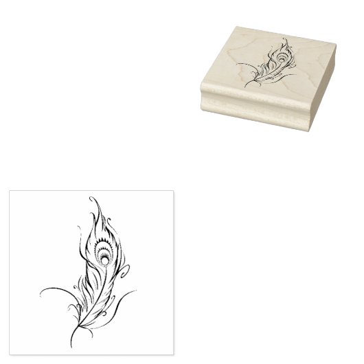Peacock Feather Rubberstempel (Gestempeld)