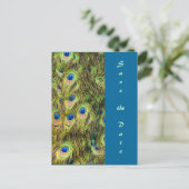 Peacock Feather Save the Date Kaart (Staand voorkant)