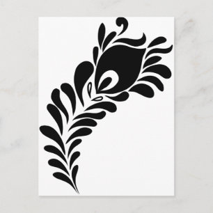 Peacock Feather Silhouette Briefkaart