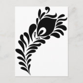 Peacock Feather Silhouette Briefkaart (Voorkant)