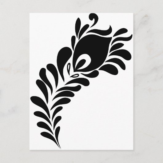 Peacock Feather Silhouette Briefkaart (Voorkant)
