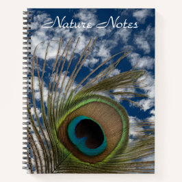 PEACOCK FEATHER SKY PHOTO HARDCOVER NOTITIEBOEK