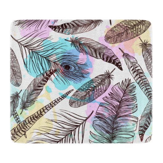 Peacock Feather Snijplank (Voorkant)