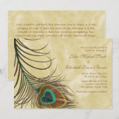 Peacock Feather Specialized Wedding Invitation Kaart (Voorkant / Achterkant)