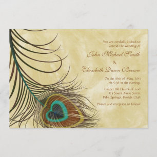 Peacock Feather Specialized Wedding Invitation Kaart