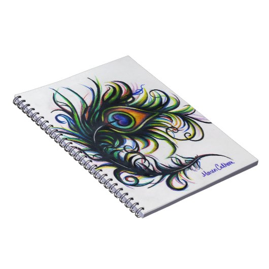 Peacock Feather Spiral notebook Notitieboek (Rechterzijde)