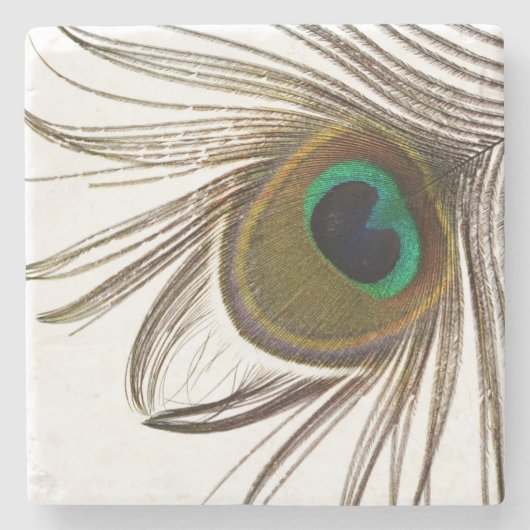  Peacock Feather    Stenen Onderzetter (Voorkant)