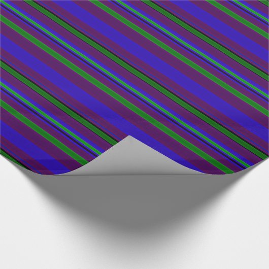 Peacock Feather Stripes Wrapping Paper Cadeaupapier (Hoek)