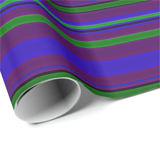 Peacock Feather Stripes Wrapping Paper Cadeaupapier (Rol Hoek)