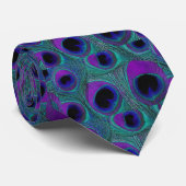 Peacock Feather Stropdas - Aqua Blue Blauwgroen Pa (Opgerold)