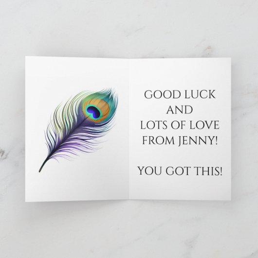 Peacock Feather Succes Kaart (Binnen)