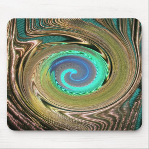 Peacock Feather Swirl Mousepad Muismat