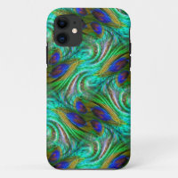 Peacock Feather Swirl Pattern iPhone 5 Hoesje