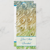 Peacock Feather Swirls Weddenschap Kaart (Voorkant / Achterkant)