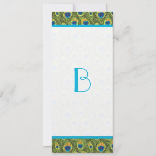 Peacock Feather Swirls Weddenschap Kaart (Voorkant)