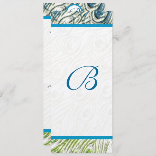 Peacock Feather Swirls Weddenschap Kaart (Voorkant / Achterkant)