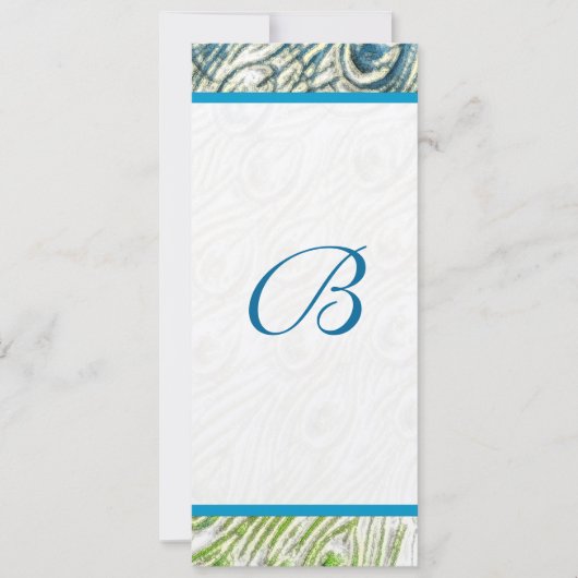 Peacock Feather Swirls Weddenschap Kaart (Voorkant)