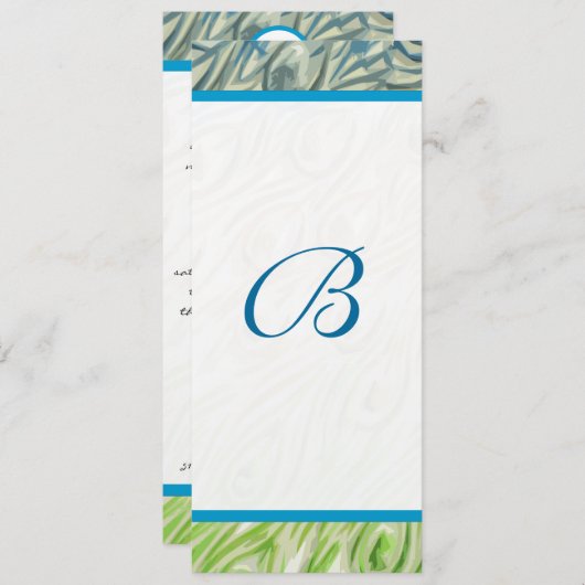 Peacock Feather Swirls Weddenschap Kaart (Voorkant / Achterkant)