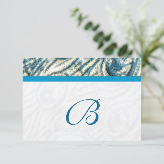 Peacock Feather Swirls Weddenschap RSVP (Staand voorkant)