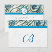 Peacock Feather Swirls Weddenschap RSVP Kaartje (Voorkant / Achterkant)