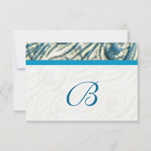 Peacock Feather Swirls Weddenschap RSVP Kaartje