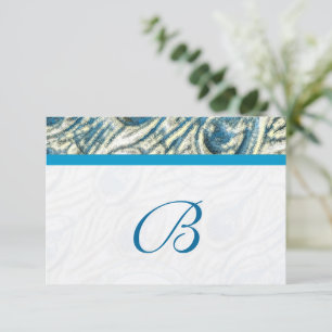 Peacock Feather Swirls Weddenschap RSVP Kaartje