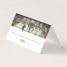 Peacock Feather Table Gevouwen Plaats Kaart