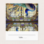 Peacock Feather Table Gevouwen Plaats Kaart (Buitenkant ongevouwen)