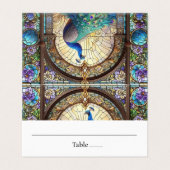 Peacock Feather Table Gevouwen Plaats Kaart (Buitenkant ongevouwen)